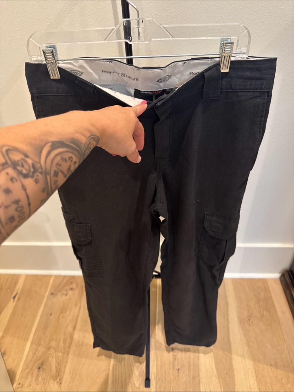 Dickies Black Cargo Pants with Side Pockets